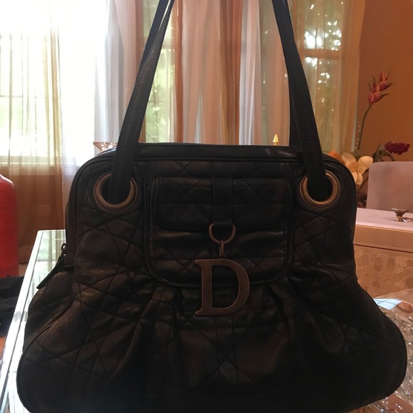 DIOR Classic large cannage calfskin shoulder bag. Black. - Picture 5 of 6